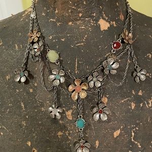 Lucky Brand Silver Flower Charm necklace